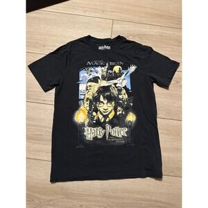 Harry Potter Sorcerers Stone Graphic T-Shirt Mens Small Black Movie Poster Tee
